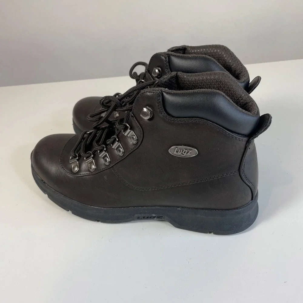 Lugz Plank Brown Slip Resistant Work Boots Hiking Shoes Mens Sz‎ 7 Ankle Utility